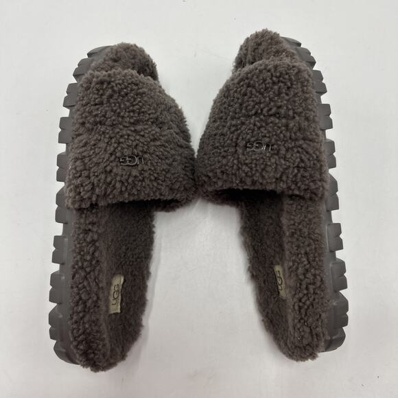 UGG Women’s Cozetta Curly Slipper Slides Sandals 1130838 Grey Size 11 - Picture 6 of 9